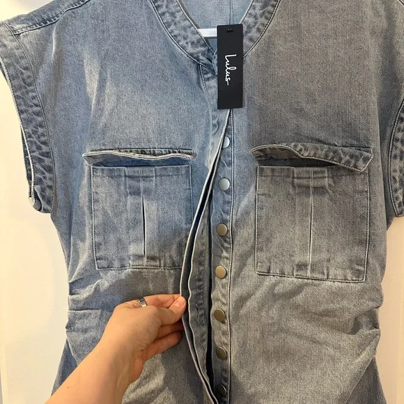 Lulu's Light Blue Denim Dress - Picture 3 of 5